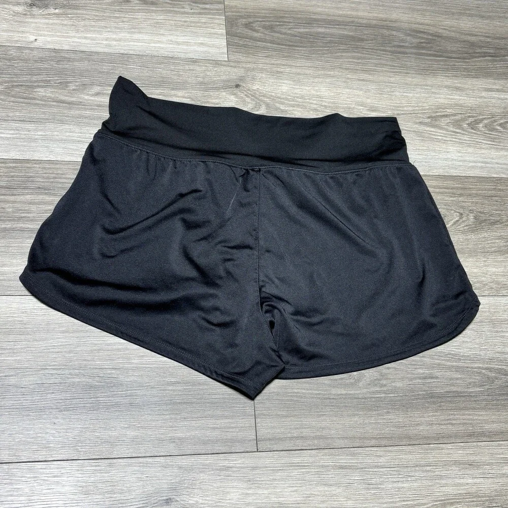 Nike Dri-FIT Black Running Shorts Drawstring White Swoosh